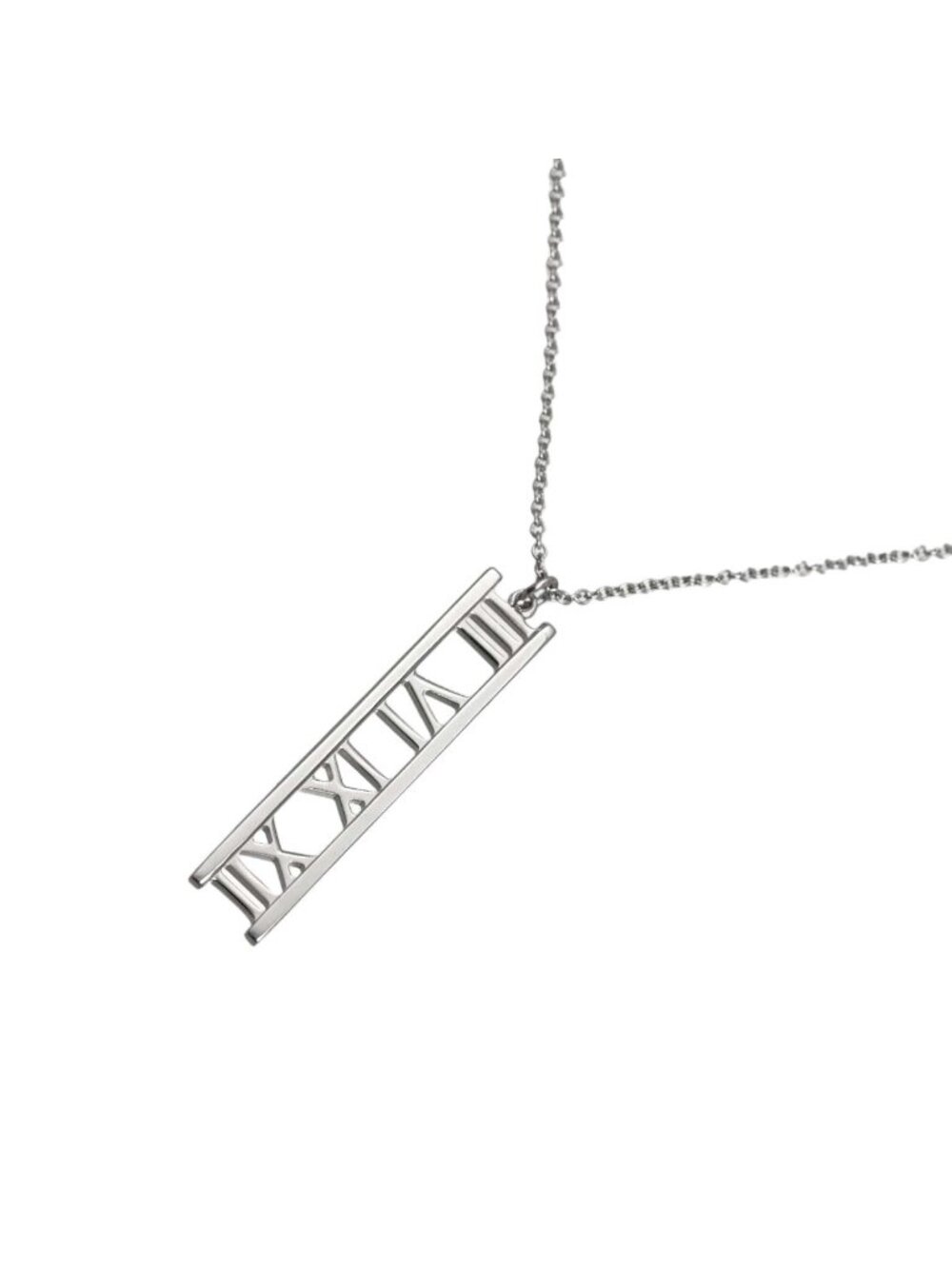 Tiffany & Co Atlas Open Bar Necklace 40 18k White Gold